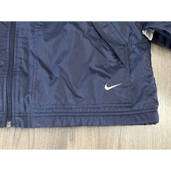Vintage Nike Jacket Fleece Lined 90s Mens Large Blue White Swoosh - Picture 3 of 10